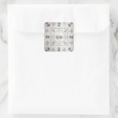 Quilt in 'Broderie Perse', c.1800 (angewendet, dru Quadratischer Aufkleber (Tasche)