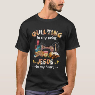 Quilt in meinen Adern Jesus in meinem Herzen lusti T-Shirt