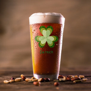 Quilt Look Green Kleeblatt Personalisiert Glas