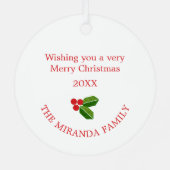 Quilt Look Wreath Personalisiert Ornament Aus Metall (Rückseite)