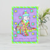 Quilt Lover Dog Einladung (Stehend Vorderseite)