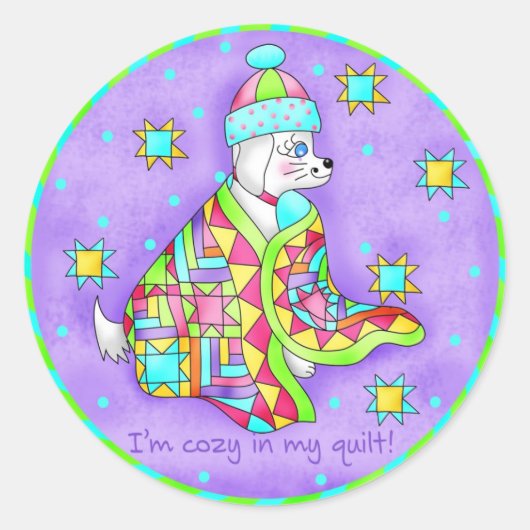 Quilt Lover Dog Sticker (Vorderseite)