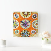 Quilt Lover Quilter Pattern Americana Quadratische Wanduhr (Zuhause)