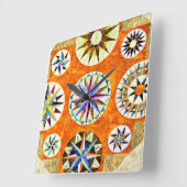 Quilt Lover Quilter Pattern Americana Quadratische Wanduhr (Winkel)