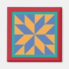 Quilt Magnet - Jägerstern (blau/gelb)