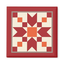 Quilt Magnet - Stepping Stones (Putenrot)