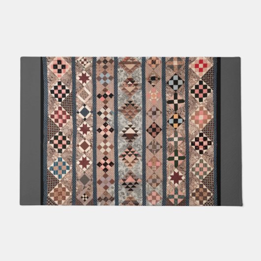 Quilt mit geometrischen Formen Fußmatte (Vorderseite)