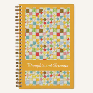 QUILT MOSAIC 5,5x8,5 Spiralblock / Gold Notizblock