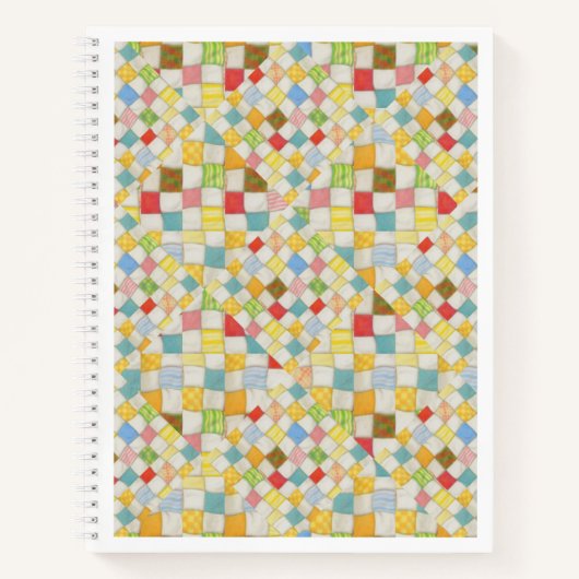 QUILT MOSAIC 8.5x11 Spiral-Notebook Notizblock (Vorderseite)