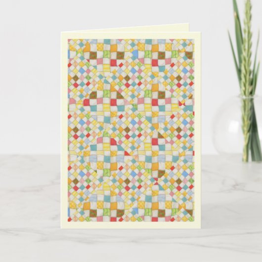 QUILT MOSAIC Geburtstagskarte / Creme Karte (Vorderseite)