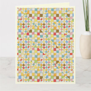 QUILT-MOSAIC Große Geburtstagskarte / Creme Karte