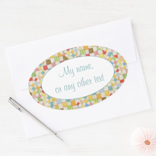 QUILT MOSAIC Oval Matte Stickers (Umschlag)
