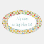 QUILT MOSAIC Oval Matte Stickers (Vorderseite)