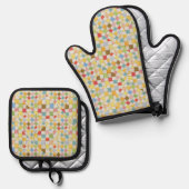 QUILT MOSAIC Oven Mitt & Pot Holding Set (Vorderseite/Rückseite)