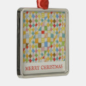 QUILT MOSAIC Premium Square Ornament + Text Aus Metall (Rechts)