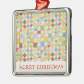 QUILT MOSAIC Premium Square Ornament + Text Aus Metall (Links)