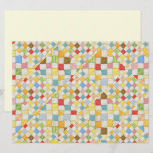 QUILT MOSAIK 17,1x22,2 Flache Karte / Creme Horizo