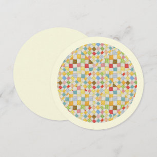 QUILT-MOSAIK 5,25" Runde flache Karte / Cream II