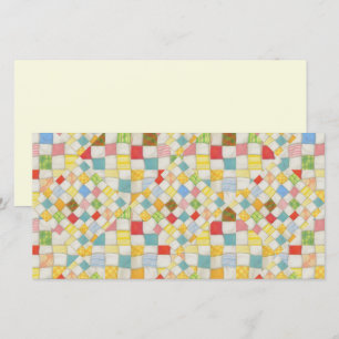 QUILT MOSAIK 8x4 Flachkarte / Creme / Horizontal Karte