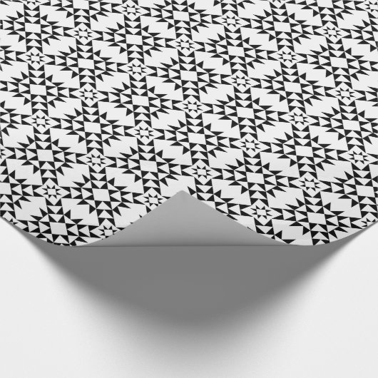Quilt Muster 01 - Schwarz Geschenkpapier (Ecke)