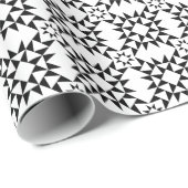 Quilt Muster 01 - Schwarz Geschenkpapier (Rolleneckpunkt)
