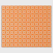 Quilt Muster 01 - Weiß auf Orange Geschenkpapier (Flach)