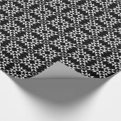 Quilt Muster 01 - Weiß auf Schwarz Geschenkpapier (Ecke)