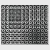 Quilt Muster 01 - Weiß auf Schwarz Geschenkpapier (Flach)