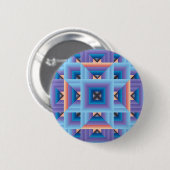 Quilt Muster 3 in Blau und Lila Button (Vorne & Hinten)