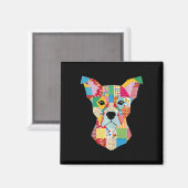 Quilt-Muster-Hund zum Beenden von Lover Quilter Se Magnet (Vorderseite/Rückseite)