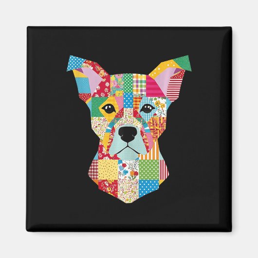 Quilt-Muster-Hund zum Beenden von Lover Quilter Se Magnet (Vorne)