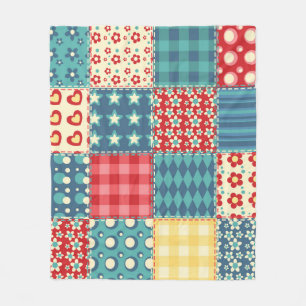 Quilt nahtloses Muster. Vintages Patchwork-Backgro Fleecedecke