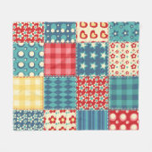 Quilt nahtloses Muster. Vintages Patchwork-Backgro Fleecedecke (Vorderseite (Horizontal))
