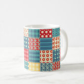 Quilt nahtloses Muster. Vintages Patchwork-Backgro Kaffeetasse (VorderseiteRechts)