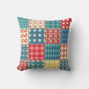 Quilt nahtloses Muster. Vintages Patchwork-Backgro Kissen