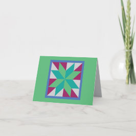 Quilt Note Card - Jägerstern (grün) Karte