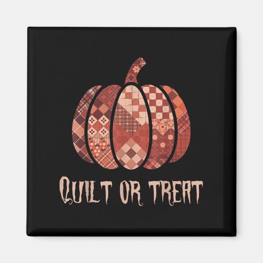 Quilt oder Leckerei Patchwork Pumpkin Quilters Her Magnet (Vorne)