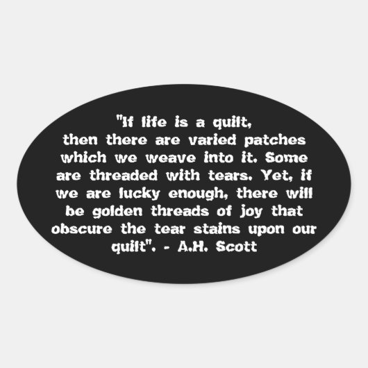 Quilt of Joy Ovaler Aufkleber (Vorderseite)