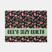 Quilt Patchwork Black Store Name doormat Fußmatte (Vorderseite)