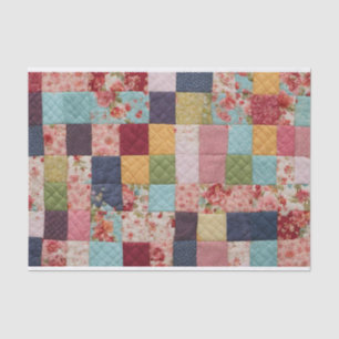 Quilt Patchwork farbenfrohe Blumenplätze Seidenpapier