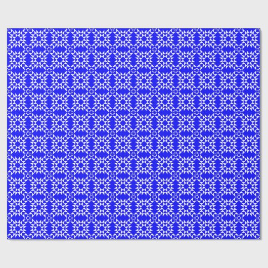 Quilt Pattern 01 - White on Blue Geschenkpapier (Flach)