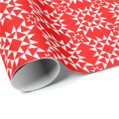 Quilt Pattern 01 - White on Red Geschenkpapier (Rolleneckpunkt)
