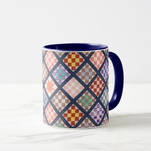 Quilt Pattern Art Cup Tasse (VorderseiteRechts)