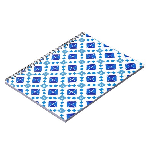 Quilt Pattern Blau Notizblock (Linke Seite)