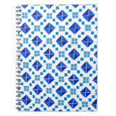 Quilt Pattern Blau Notizblock (Vorderseite)