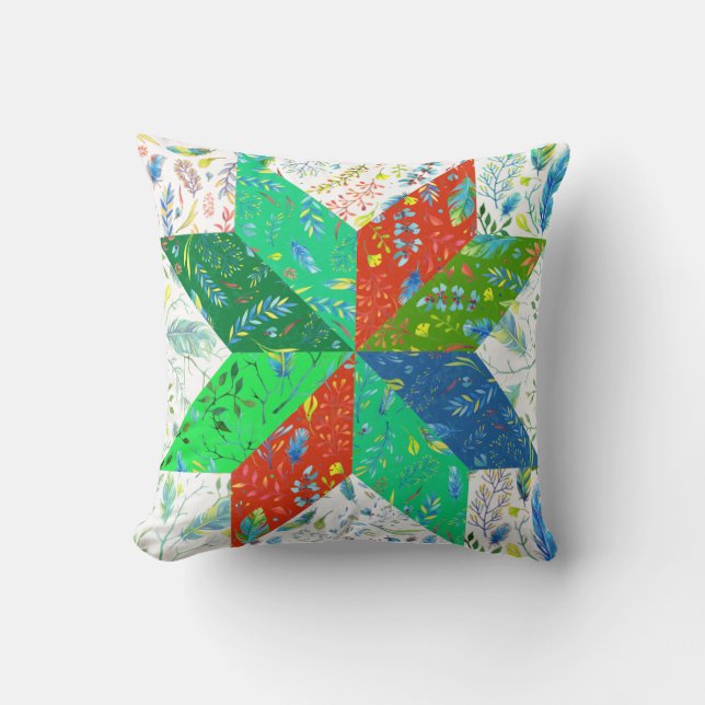Quilt Pattern Throw Pillow Kissen (Vorderseite)