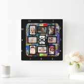 QUILT PHOTO FRAME--ADD PHOTOS QUADRATISCHE WANDUHR (Zuhause)