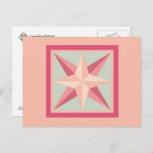 Quilt Postcard - Beveled Star (rosa/grau) Postkarte (Vorne/Hinten)