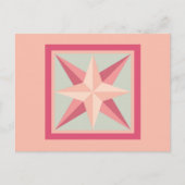 Quilt Postcard - Beveled Star (rosa/grau) Postkarte (Vorderseite)