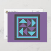 Quilt Postcard - Flying Dutchman (lila/blau) Postkarte (Vorne/Hinten)